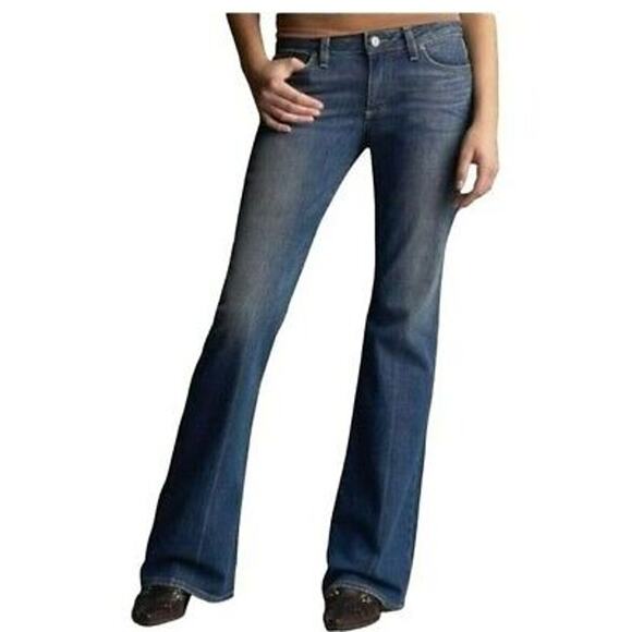 Paige Jeans Womens Size 31 Robertson Flare Raw Hem Boho Hippie Festival Retro - Picture 1 of 10
